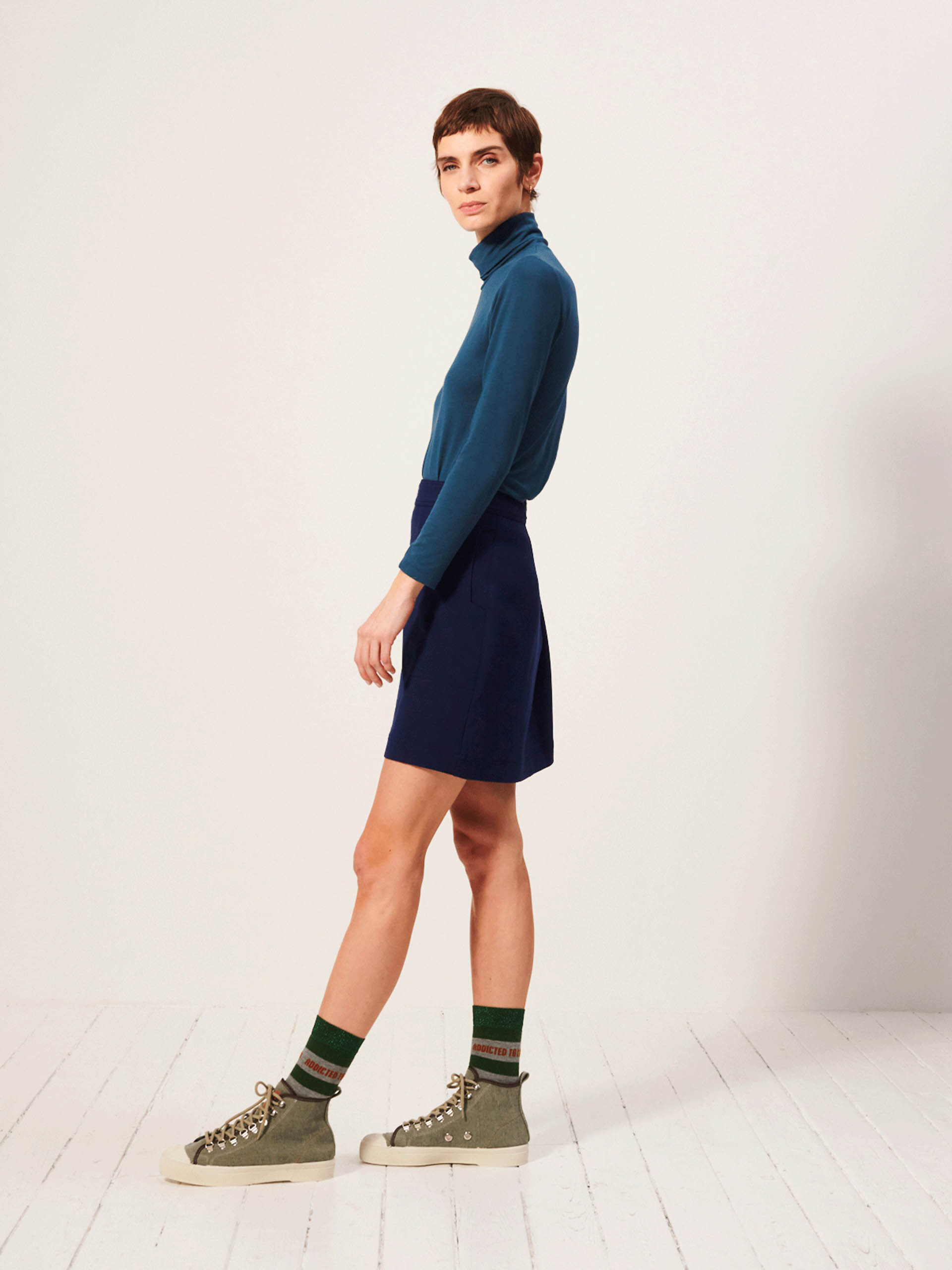 GASSYO SKIRT - Bleu nuit , Ready-to-wear Bensimon