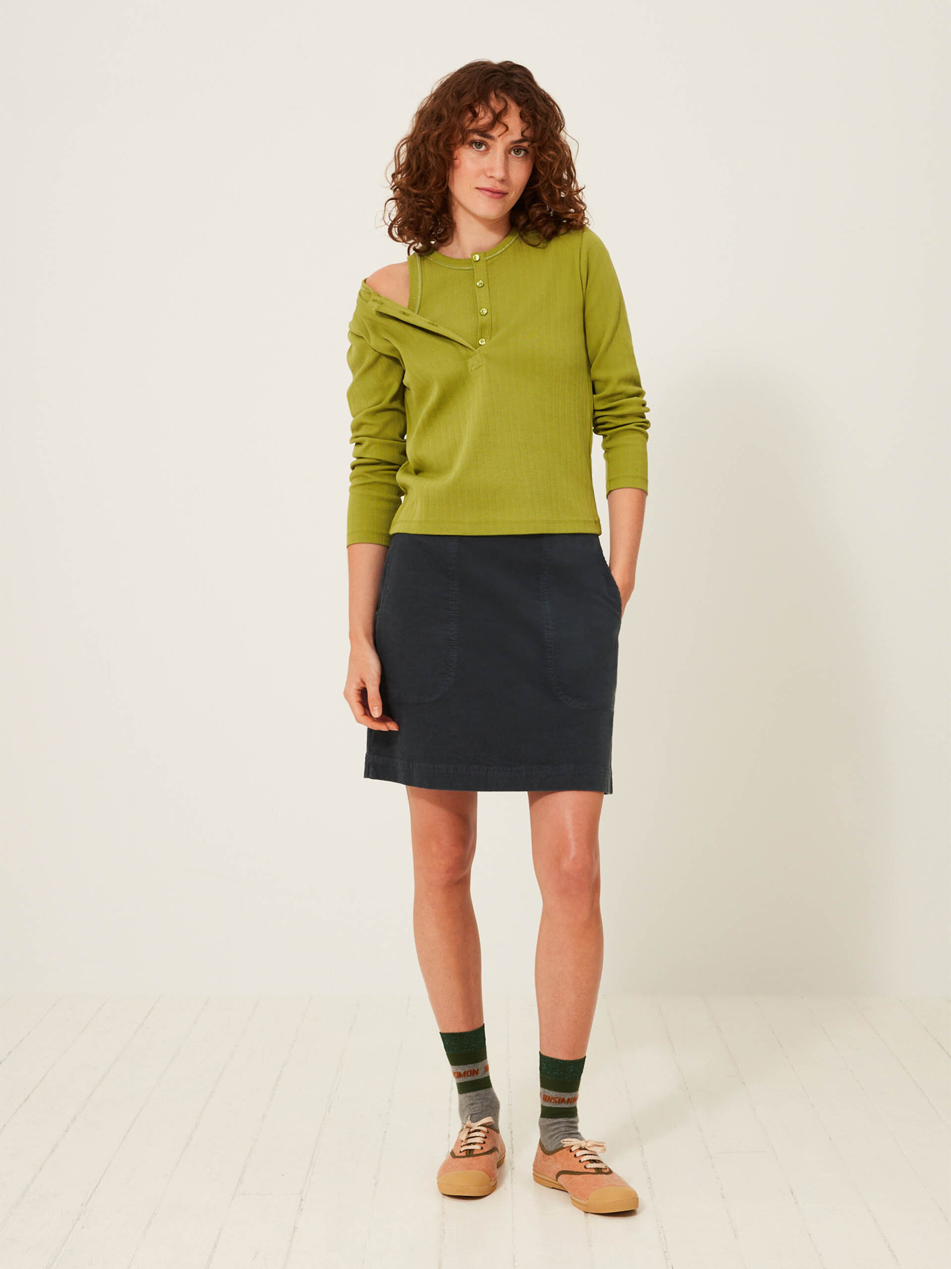 GASSYO SKIRT -  Licorice , Ready-to-wear Bensimon