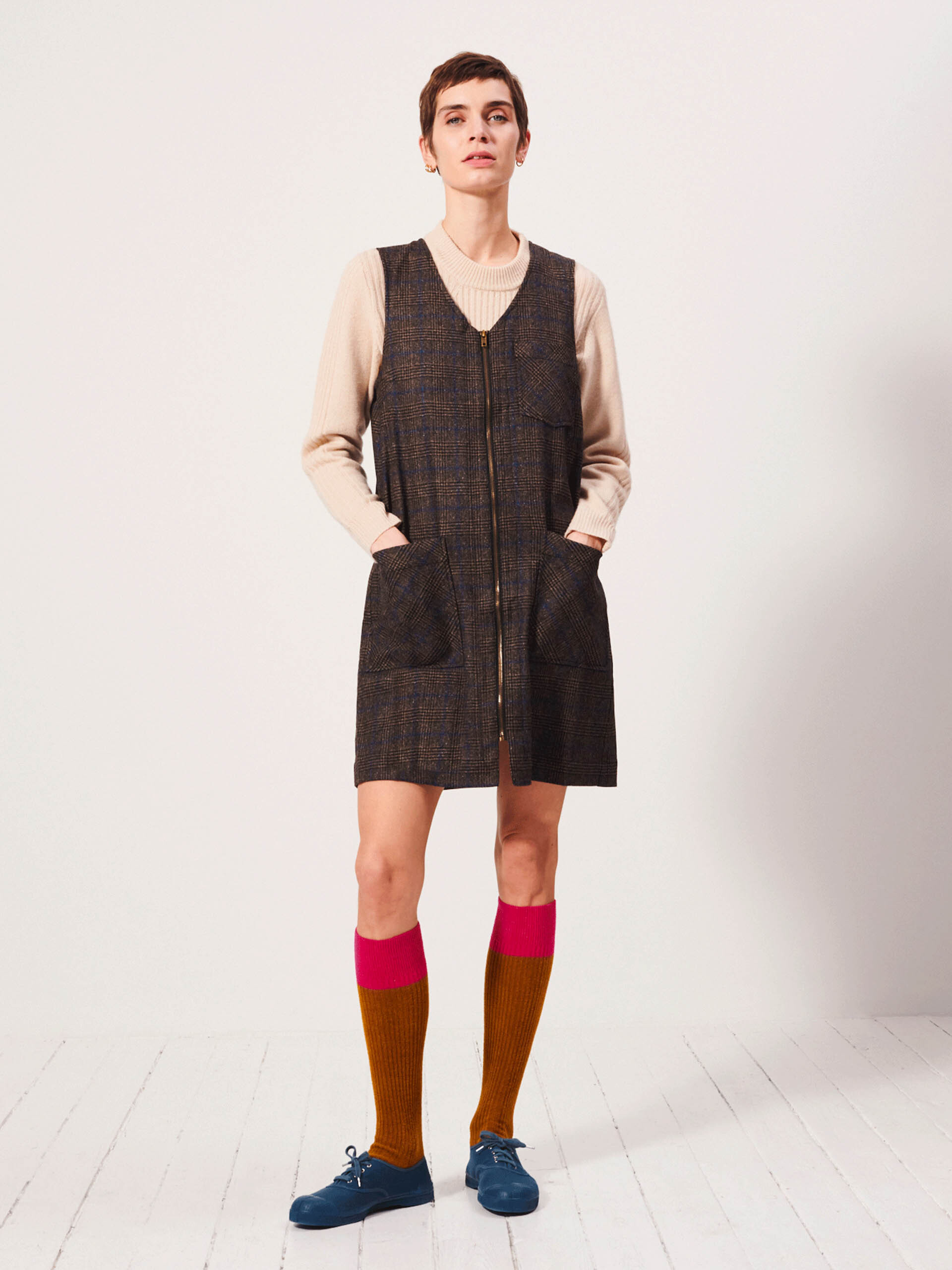 IDEAL DRESS -  Flanelle checks , Ready-to-wear Bensimon