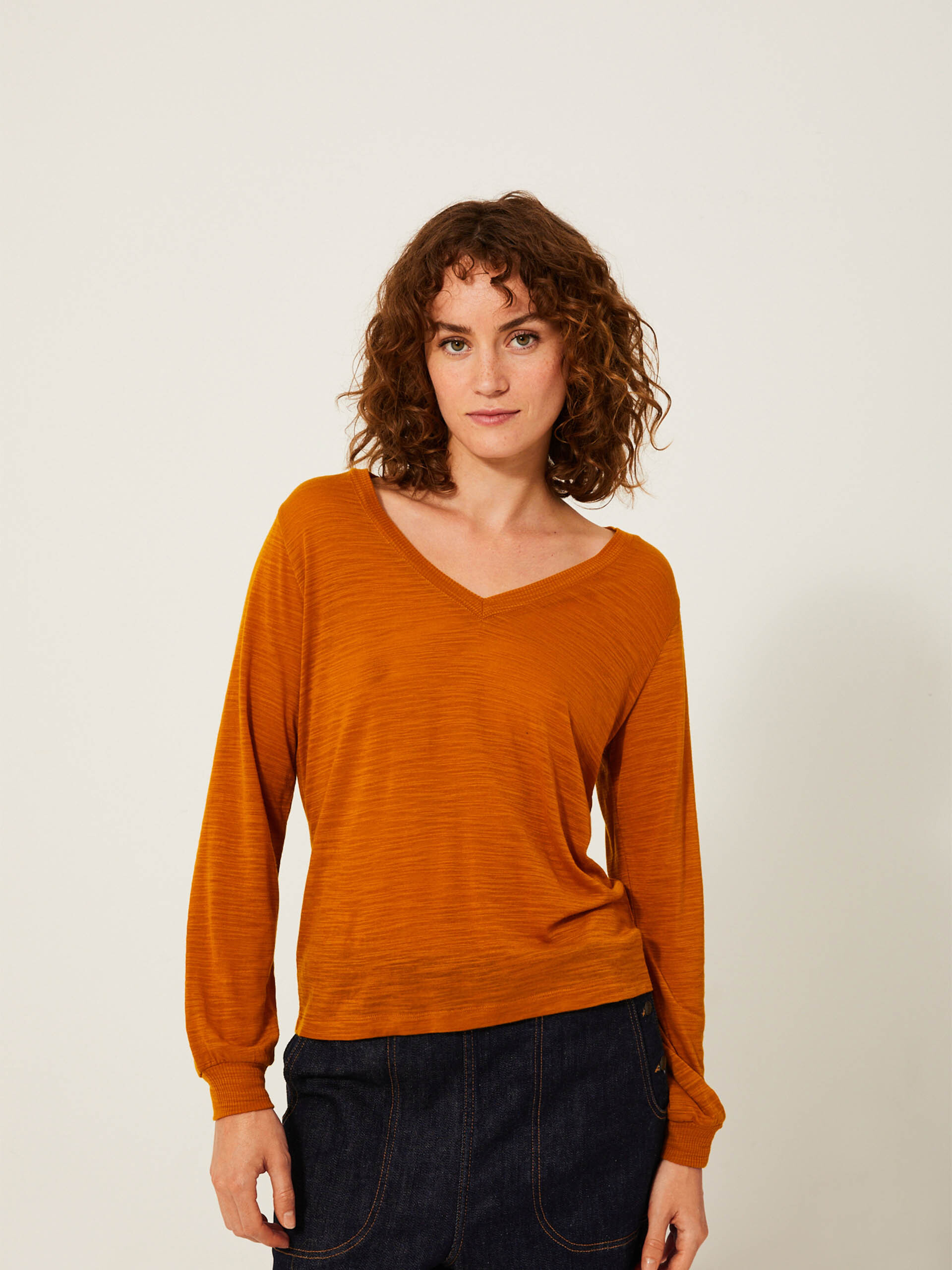 HARRIS LONG SLEEVES T-SHIRT -  Honey , Ready-to-wear Bensimon