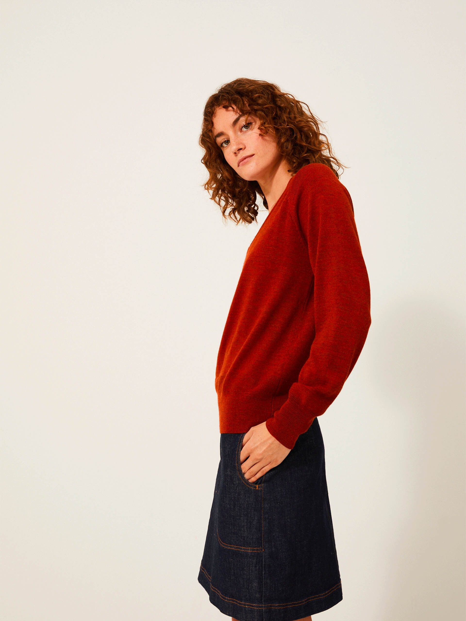 JULIA SWEATER -  Brick , Ready-to-wear Bensimon