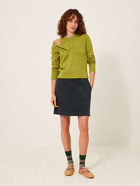 GASSYO SKIRT -  Licorice , Ready-to-wear Bensimon