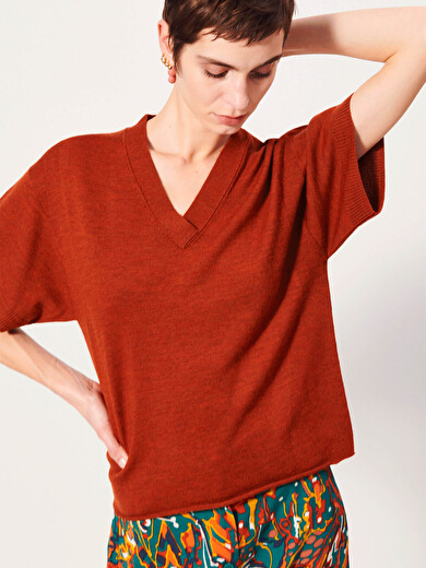 KRIS SWEATER -  Brick , Ready-to-wear Bensimon