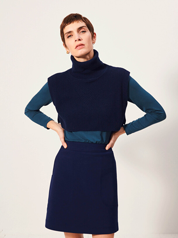 GASSYO SKIRT - Bleu nuit , Ready-to-wear Bensimon