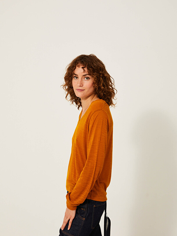 HARRIS LONG SLEEVES T-SHIRT -  Honey , Ready-to-wear Bensimon