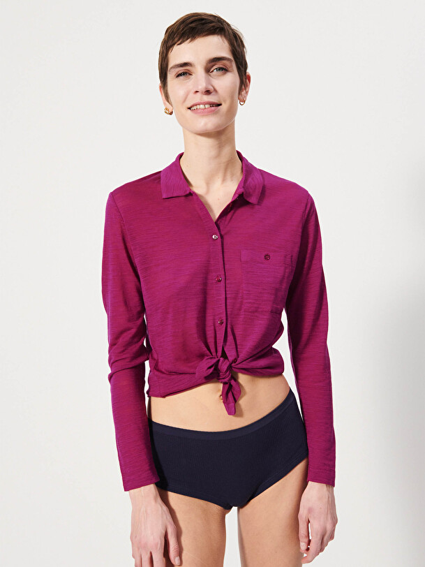 CYLENE SHIRT -  Amarante , Ready-to-wear Bensimon