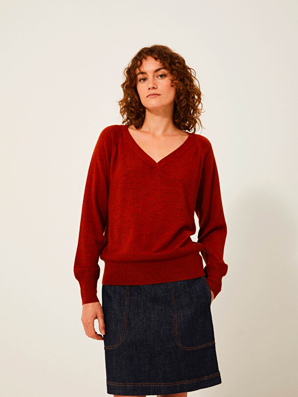 JULIA SWEATER -  Brick , Ready-to-wear Bensimon
