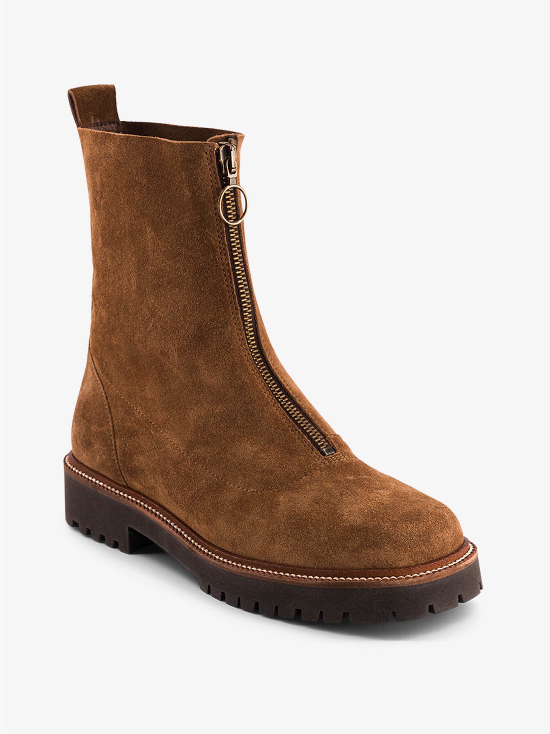 ZIPPED BOOTS -  Cognac , Ready-to-wear Bensimon