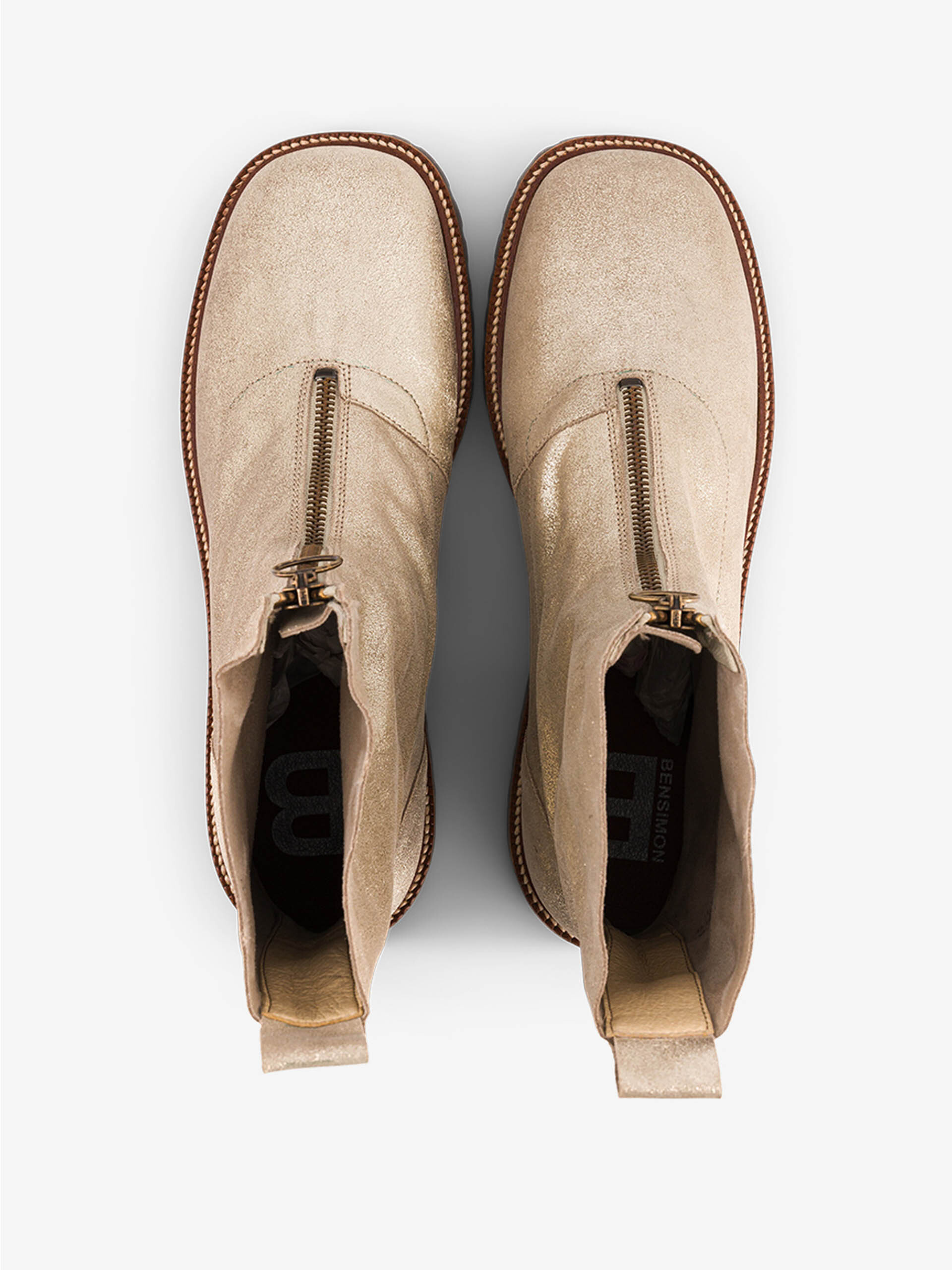 ZIPPED BOOTS -  Champagne , Ready-to-wear Bensimon