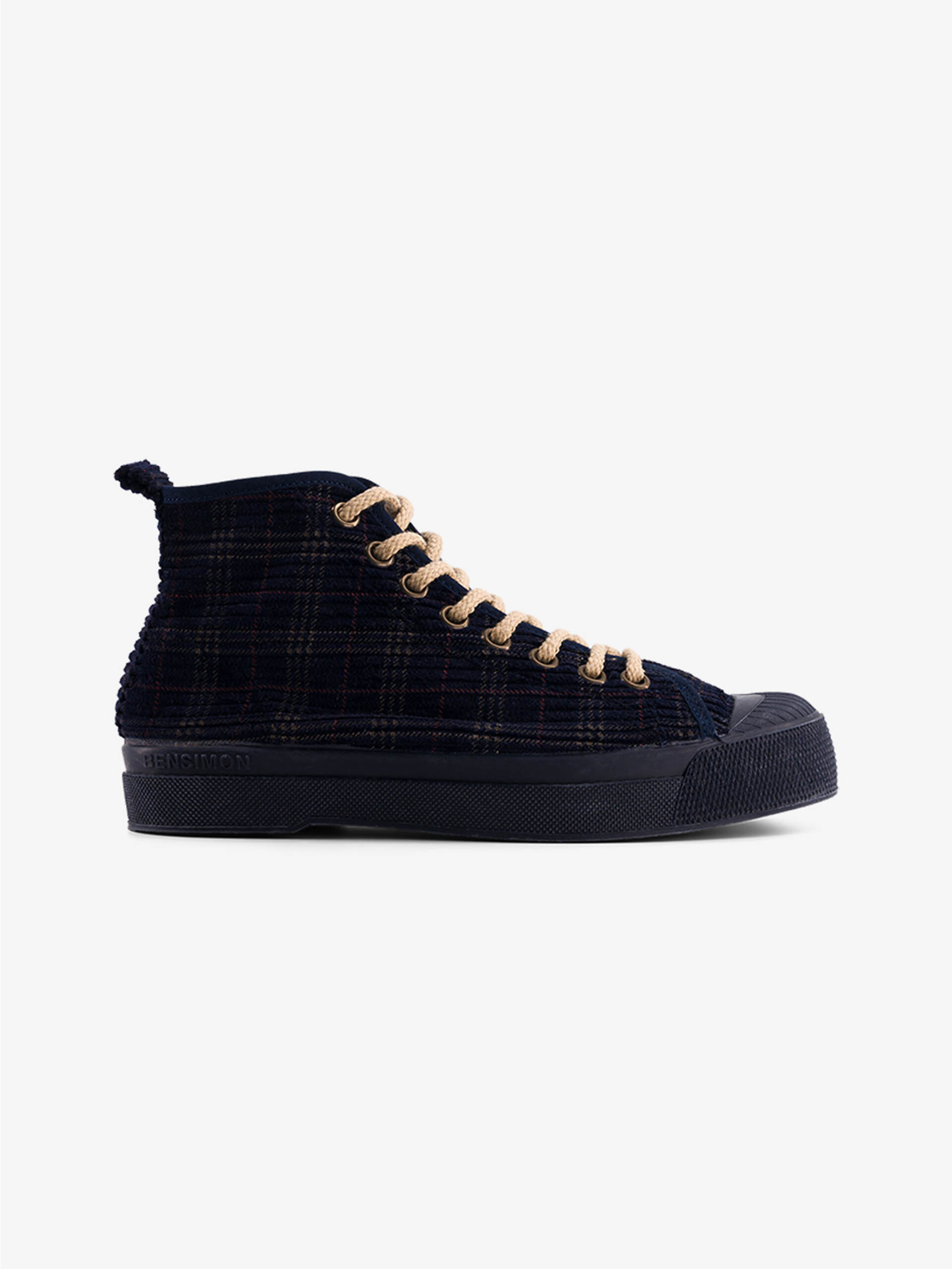 WOMEN B79 STELLA VELVET CHECKS -  Bleu nuit , Tennis & Shoes Bensimon