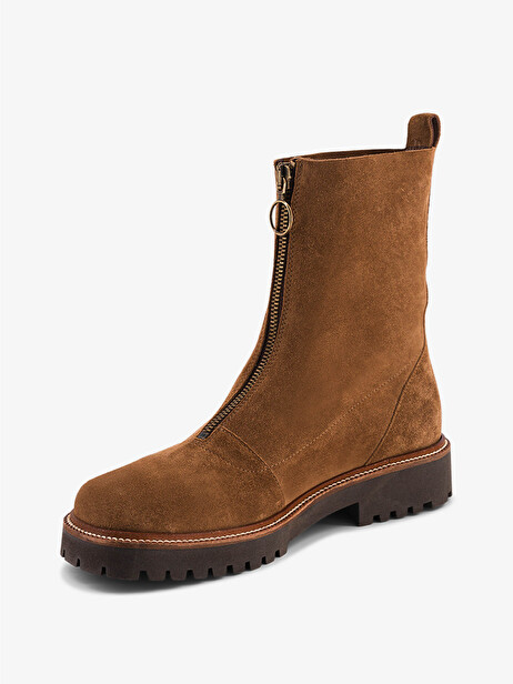 ZIPPED BOOTS -  Cognac , Archives Bensimon
