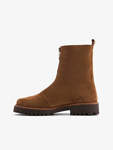 ZIPPED BOOTS -  Cognac , Archives Bensimon