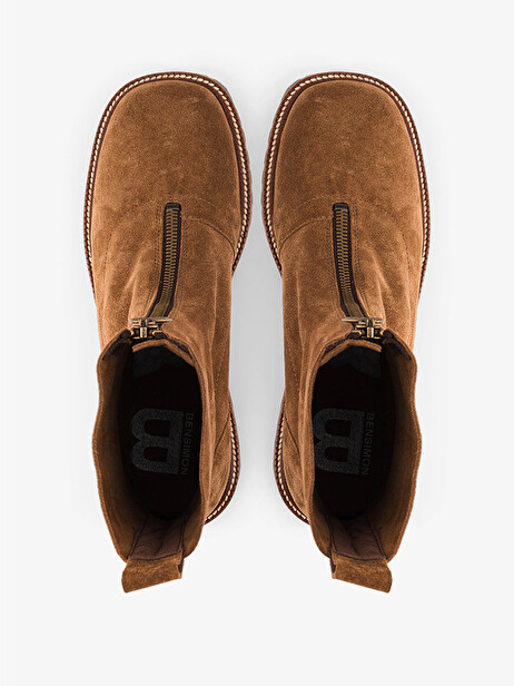 ZIPPED BOOTS -  Cognac , Archives Bensimon