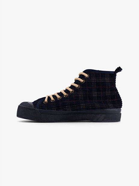 WOMEN B79 STELLA VELVET CHECKS -  Bleu nuit , Tennis & Shoes Bensimon
