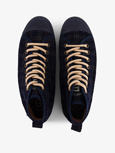 WOMEN B79 STELLA VELVET CHECKS -  Bleu nuit , Tennis & Shoes Bensimon