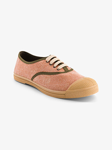 WOMEN LACE-UP SHINY TENNIS -  Coppered , Tennis & Shoes Bensimon