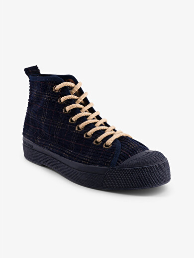 WOMEN B79 STELLA VELVET CHECKS -  Bleu nuit , Tennis & Shoes Bensimon