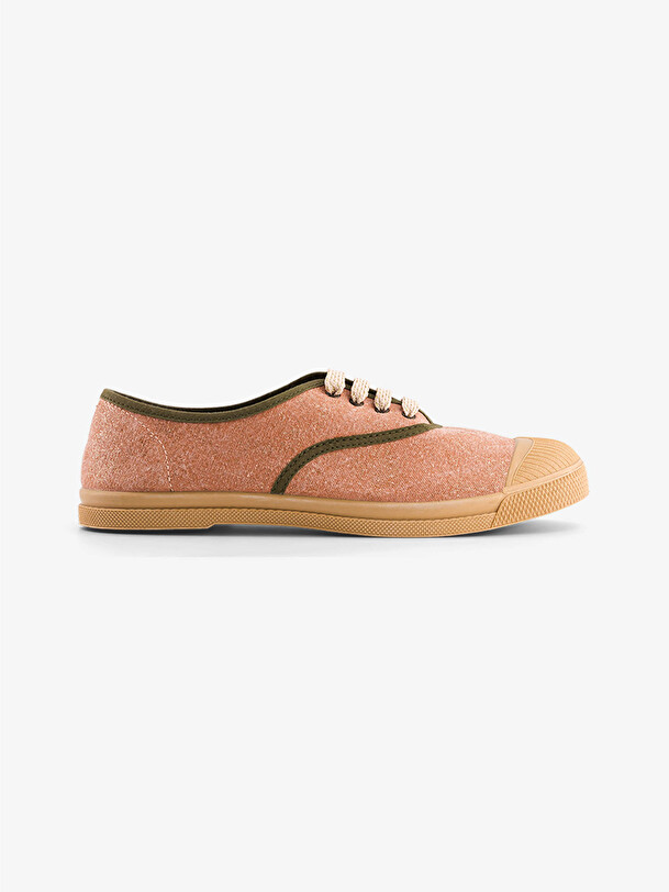 WOMEN LACE-UP SHINY TENNIS -  Coppered , Tennis & Shoes Bensimon