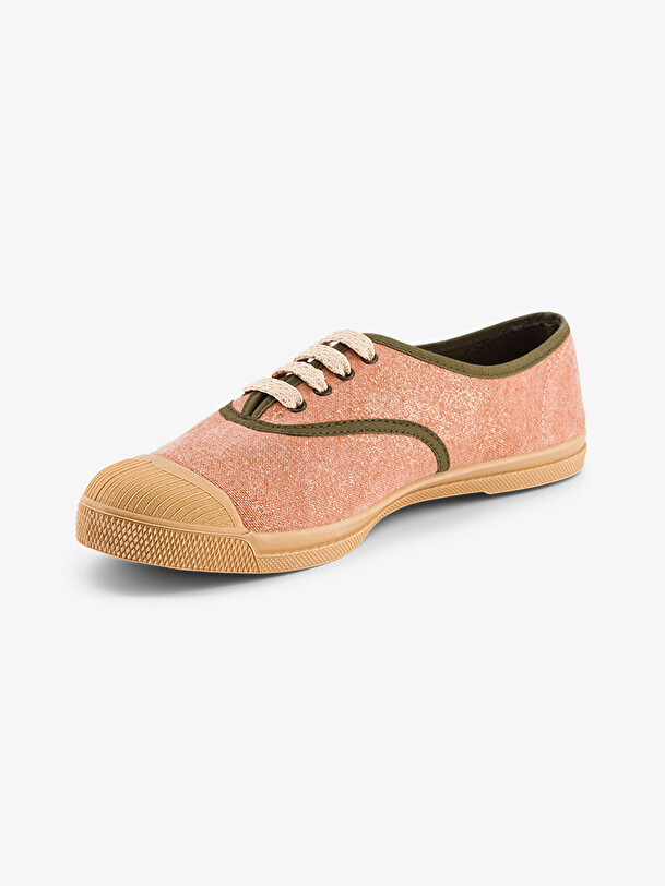 WOMEN LACE-UP SHINY TENNIS -  Coppered , Tennis & Shoes Bensimon