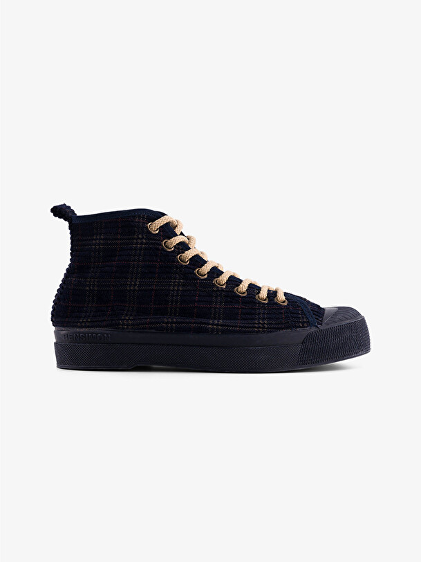 WOMEN B79 STELLA VELVET CHECKS -  Bleu nuit , Tennis & Shoes Bensimon