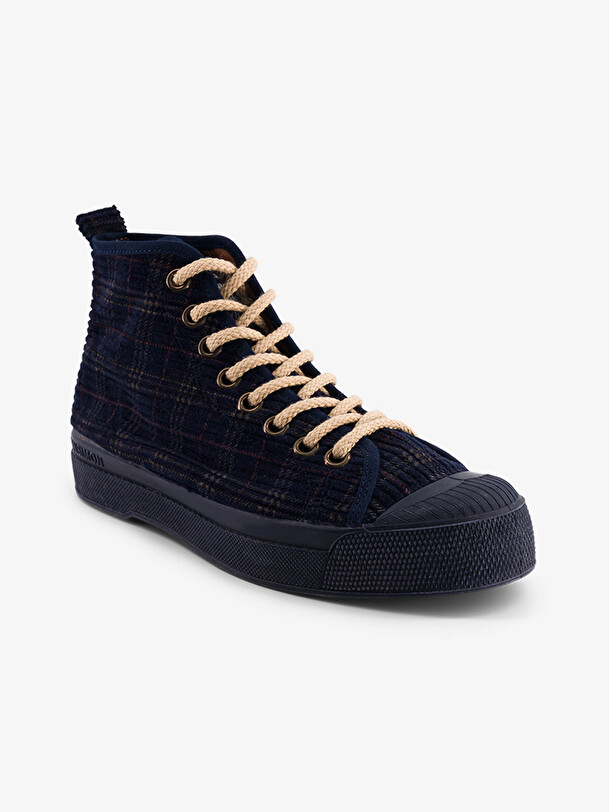 WOMEN B79 STELLA VELVET CHECKS -  Bleu nuit , Tennis & Shoes Bensimon