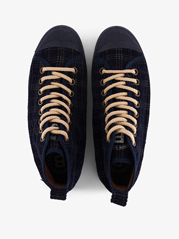 WOMEN B79 STELLA VELVET CHECKS -  Bleu nuit , Tennis & Shoes Bensimon