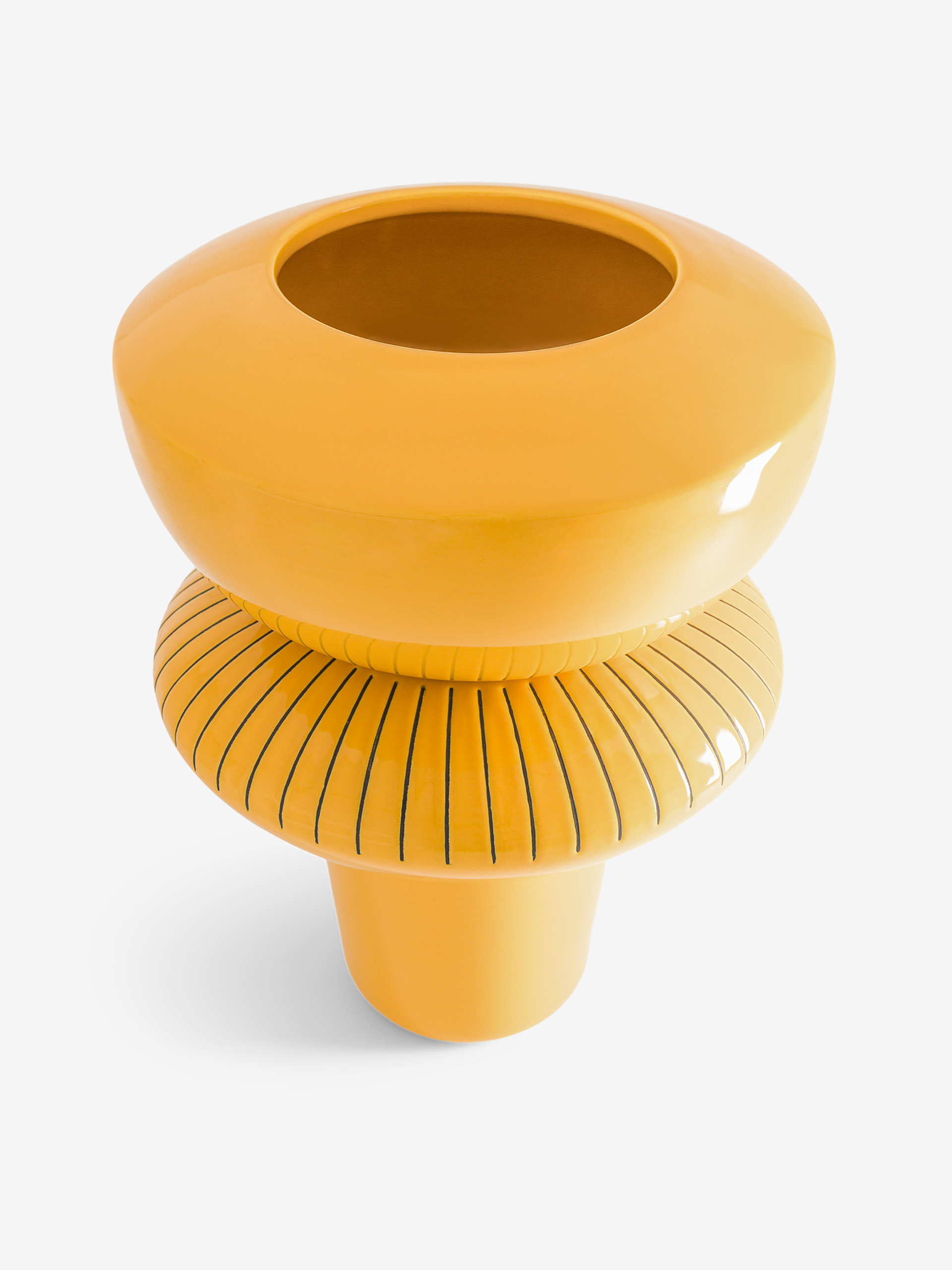 MILLER VASE L YELLOW H25 - Yellow , Home design Bensimon