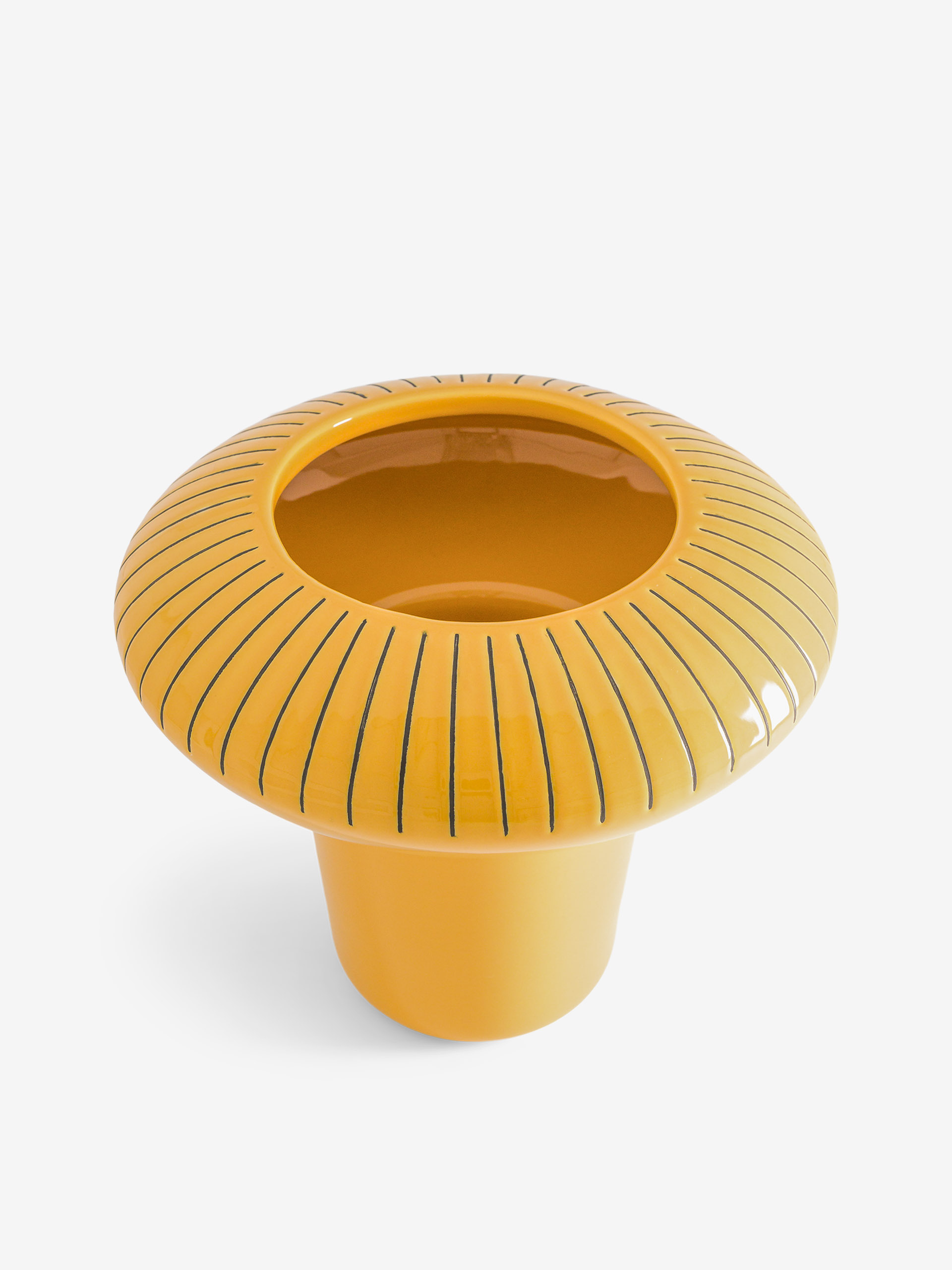 NELSON VASE M YELLOW H21 - Yellow , Home design Bensimon