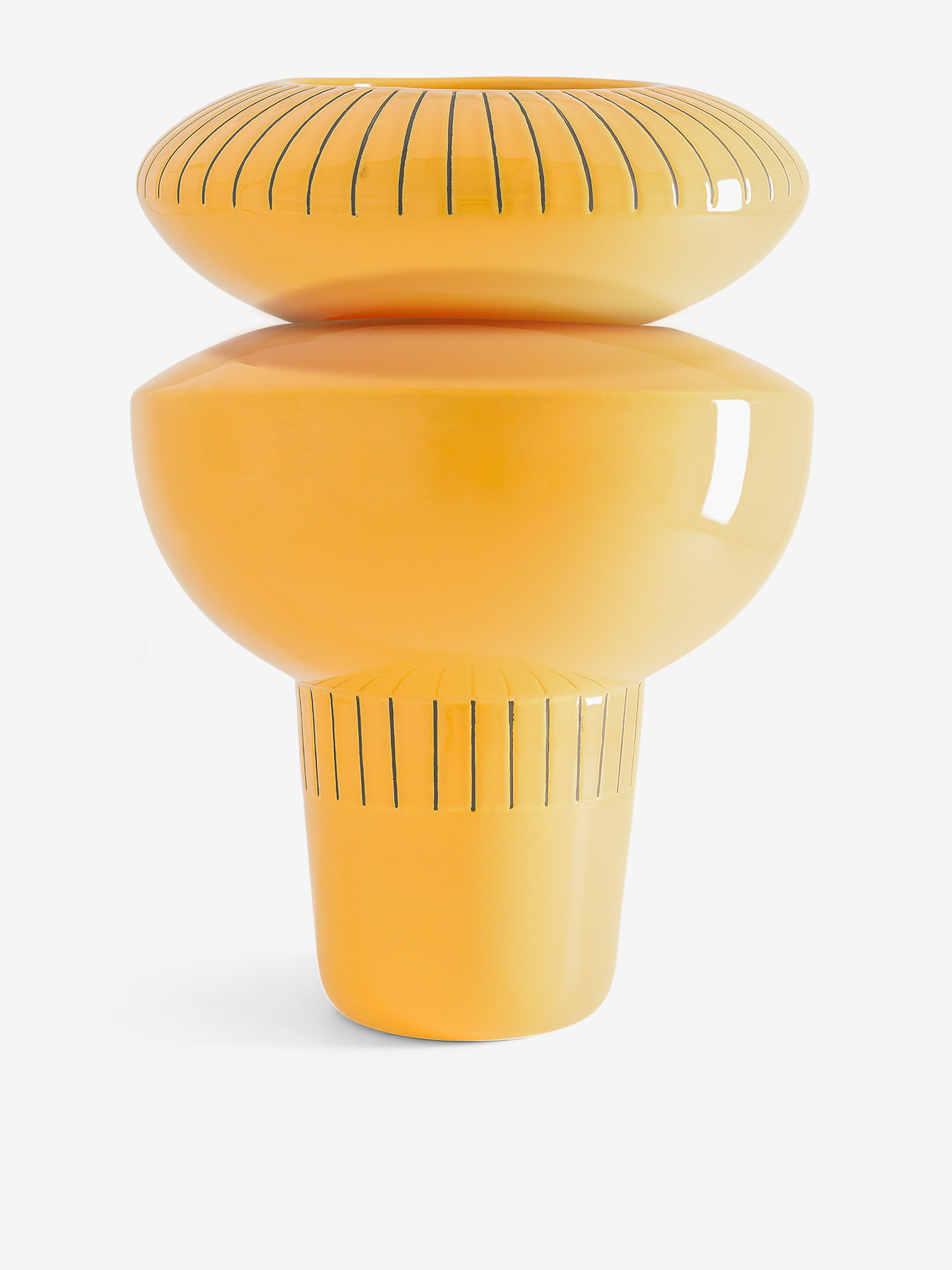 NELSON VASE M YELLOW H21 - Yellow , Home design Bensimon
