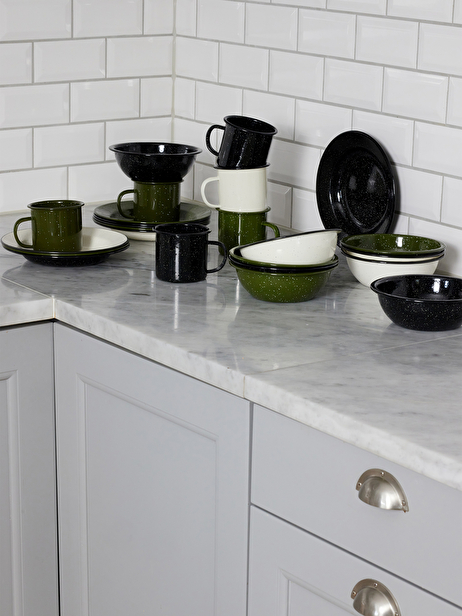 GREEN METAL MUG -  Green , Home design Bensimon