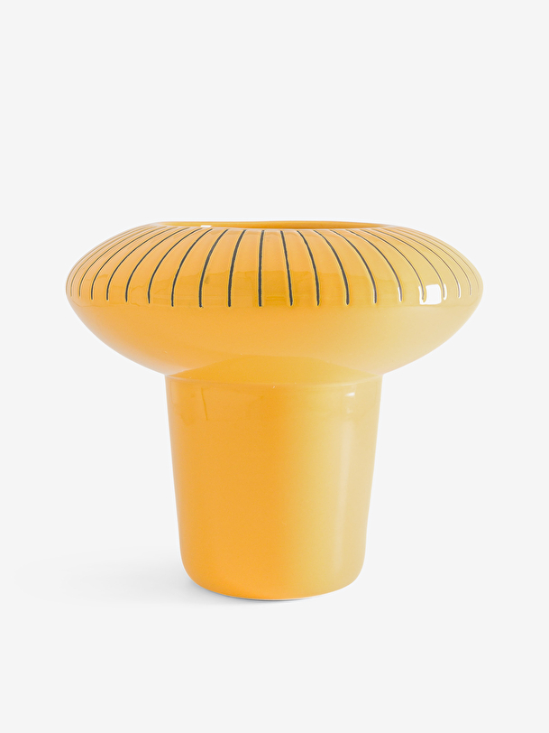 NELSON VASE M YELLOW H21 - Yellow , Home design Bensimon