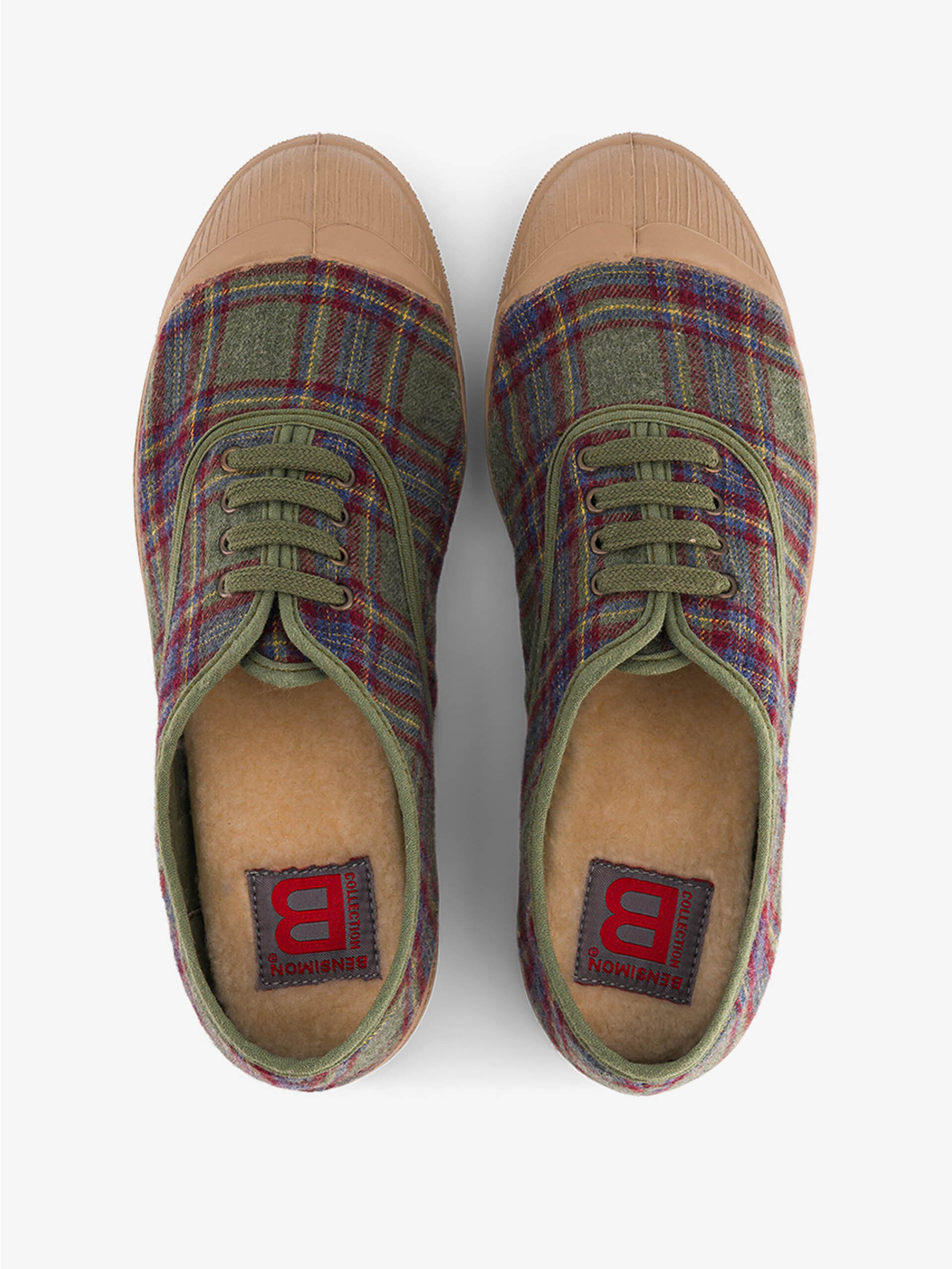 LACE-UP TENNIS AUTOMN CHECKS -  Fall checks , Tennis & Shoes Bensimon
