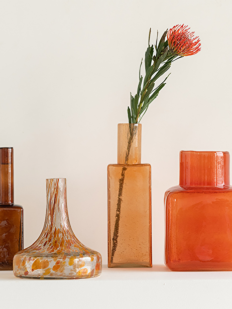 REYCLE ORANGE CUBO VASE -  Orange , Home design Bensimon
