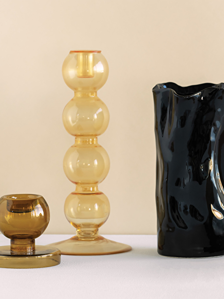 RETRO AMBER CANDLE HOLDER -  Amber , Home design Bensimon