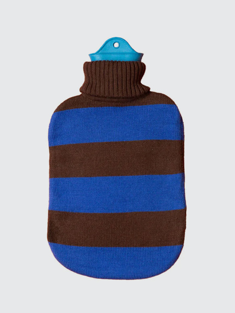 ORGANIC HOT WATER BOTTLE CHOCOLATE BLUE -  Bleu/marron , Home design Bensimon