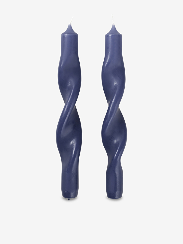 2 TWIST BLUE CANDLES - Bleu nuit , Home design Bensimon
