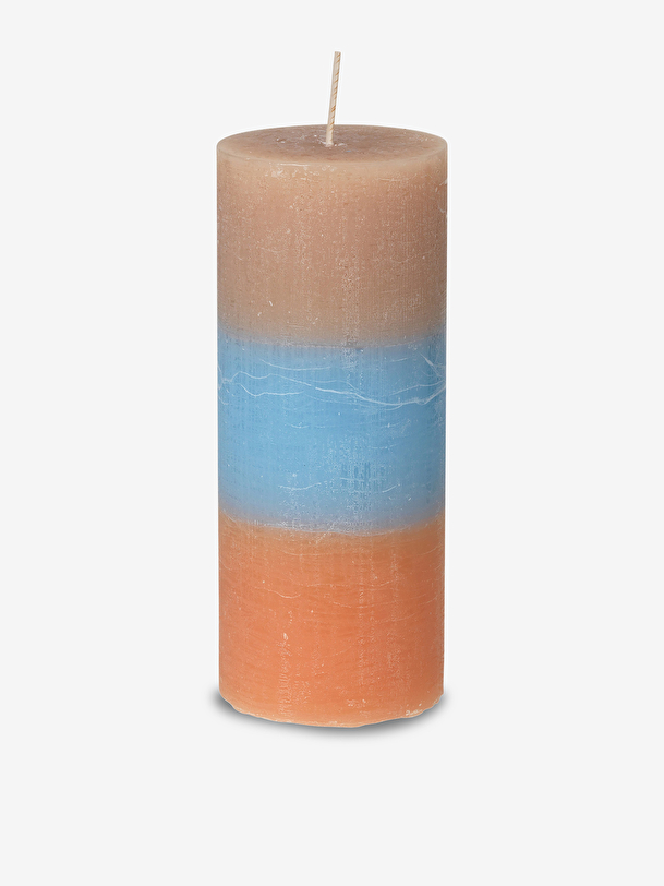 TRICOLOR BROWN BLUE CORAL CANDLE -  Brown / blue , Home design Bensimon