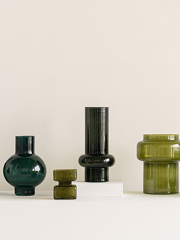 RECYCLED GLASS OLIVE VASE - Olive , Home design Bensimon