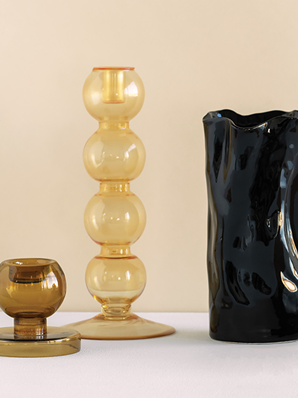 RETRO AMBER CANDLE HOLDER -  Amber , Home design Bensimon