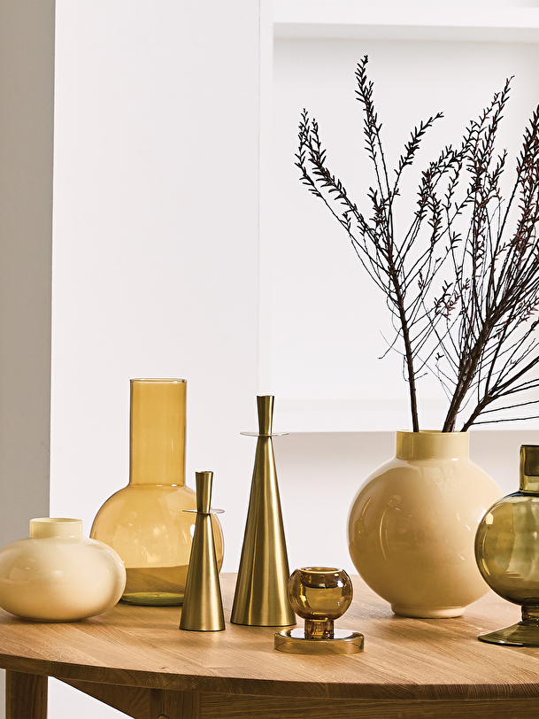 RETRO AMBER CANDLE HOLDER -  Amber , Home design Bensimon