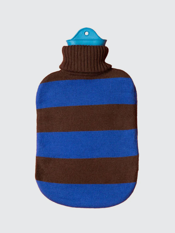 ORGANIC HOT WATER BOTTLE CHOCOLATE BLUE -  Bleu/marron , Home design Bensimon