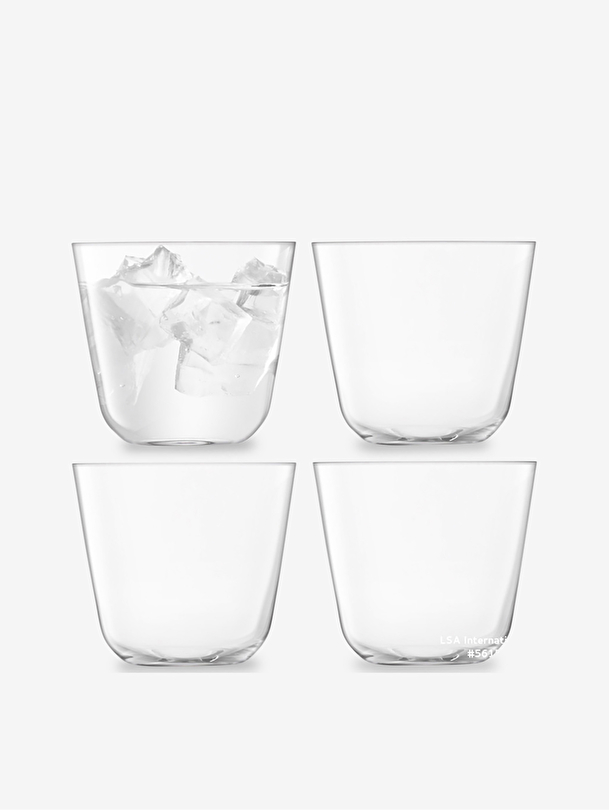 BOX OF 4 LOW STACKABLE GLASSES 260ML - Transparent , Home design Bensimon