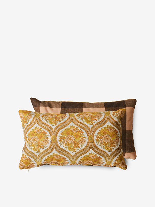 RETRO BIFACE CUSHION -  Pink / yellow , Home design Bensimon