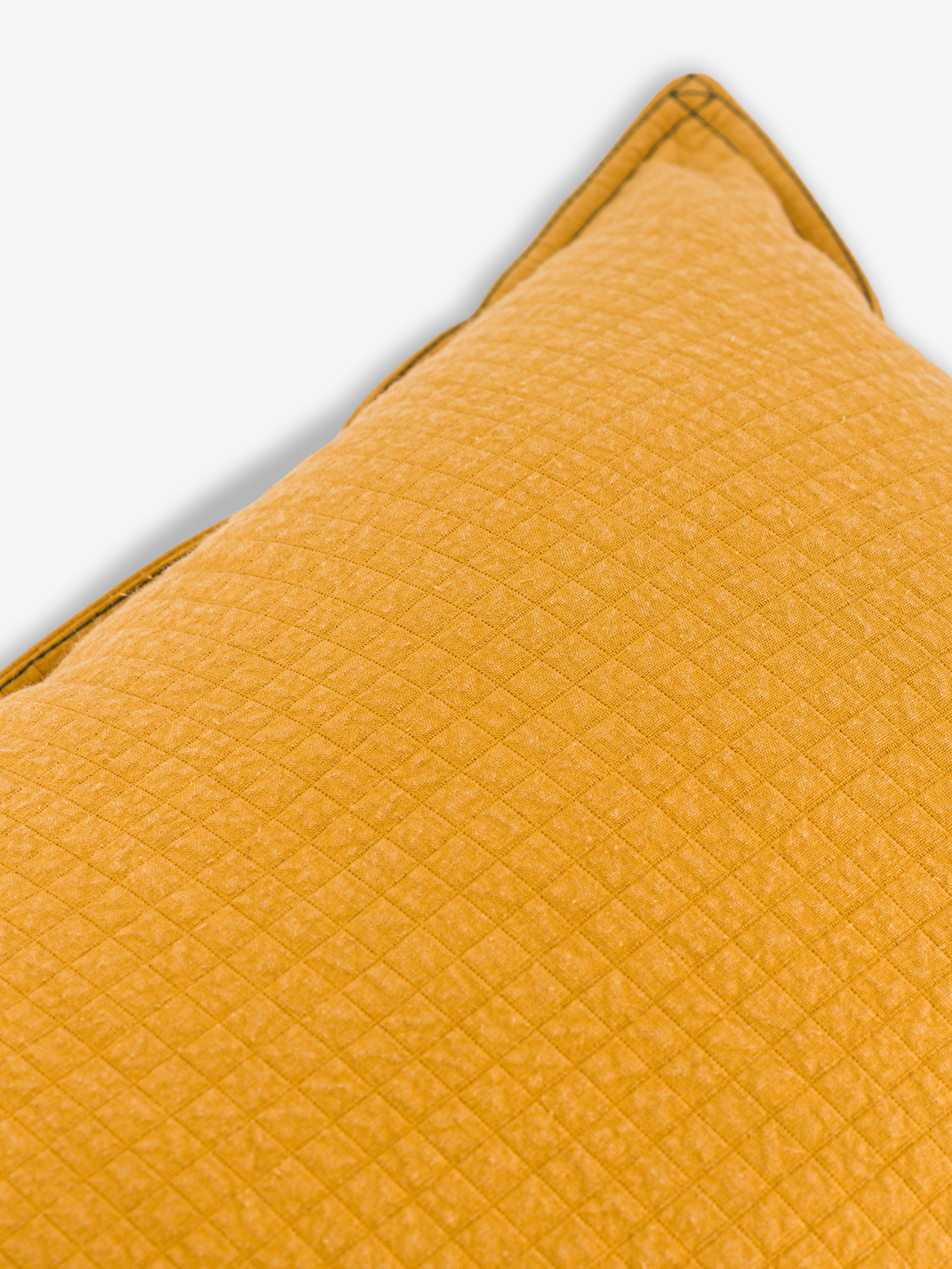 CUSHION CHECKS MINI HONEY -  Honey , Home design Bensimon