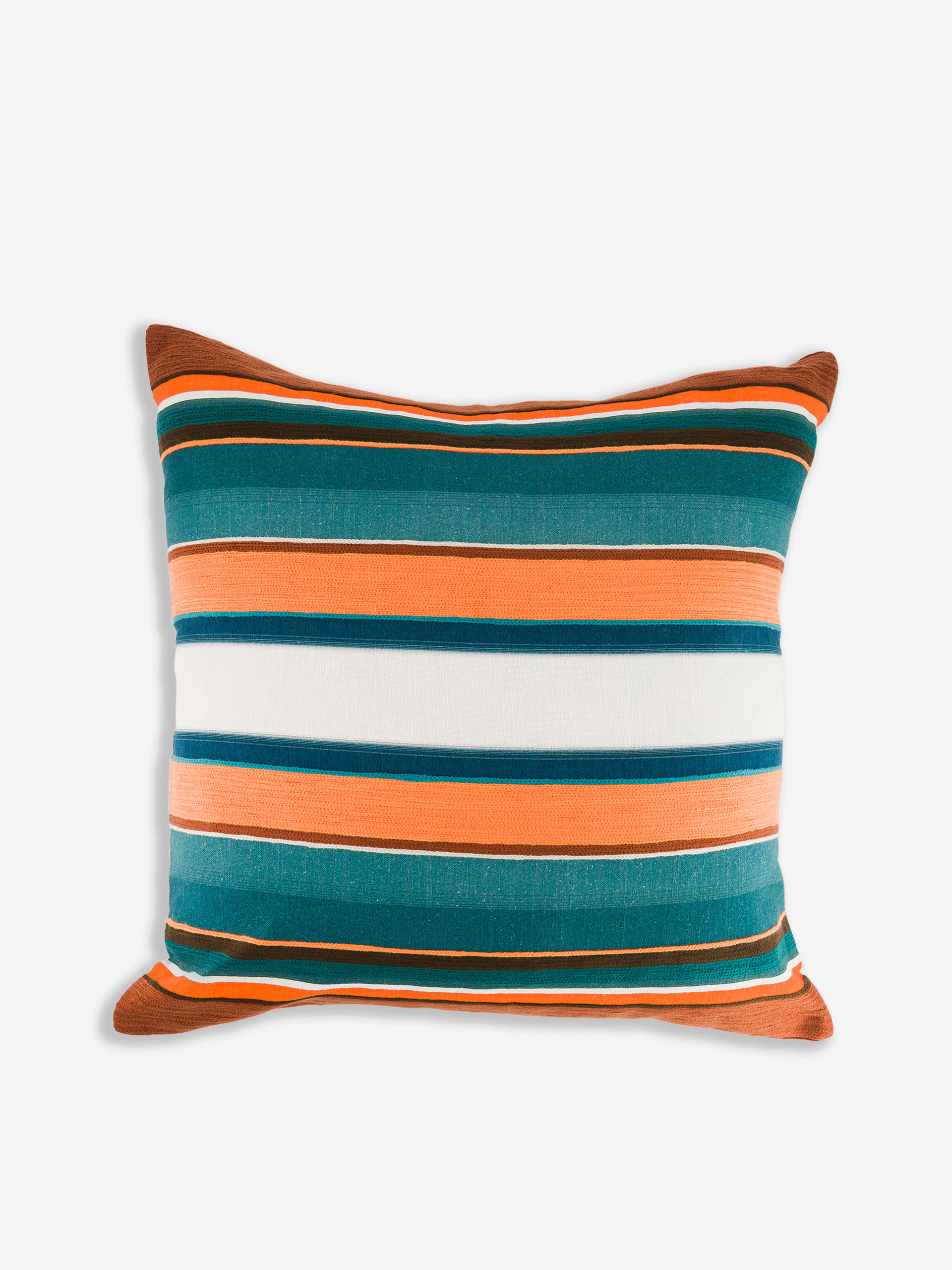PETRORANGE LINEN EFFECT CUSHION - Orange/indigo , Home design Bensimon