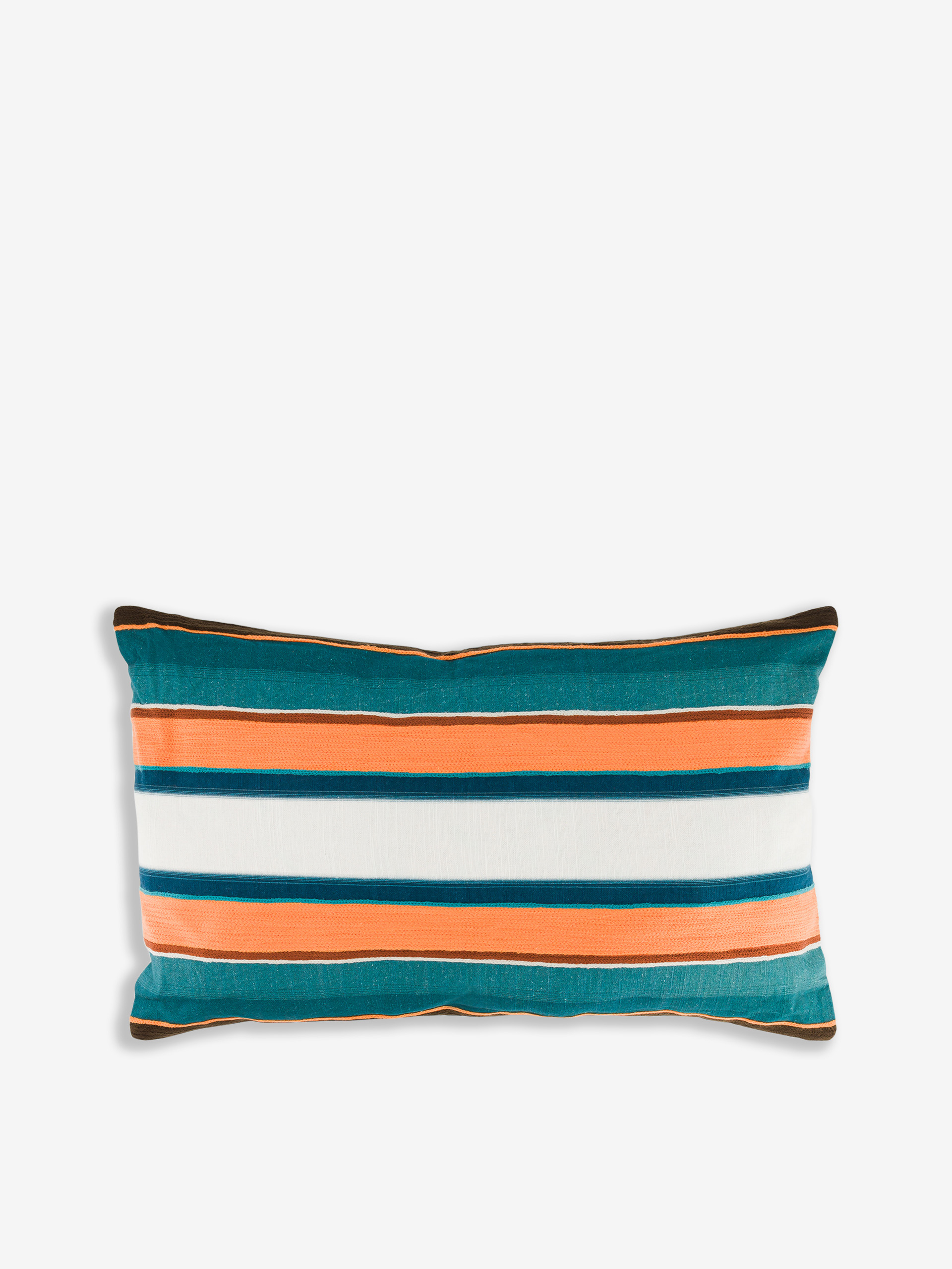 PETRORANGE LINEN EFFECT CUSHION - Orange/indigo , Home design Bensimon