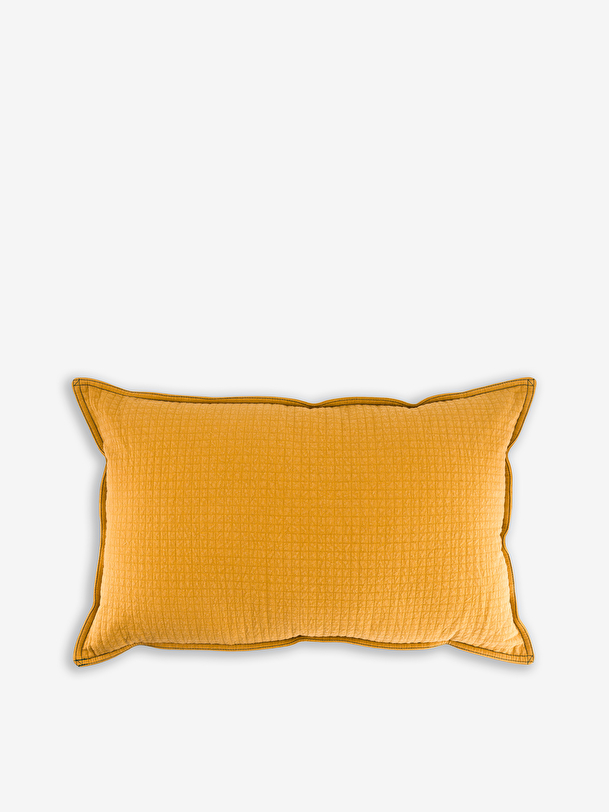 CUSHION CHECKS MINI HONEY -  Honey , Home design Bensimon