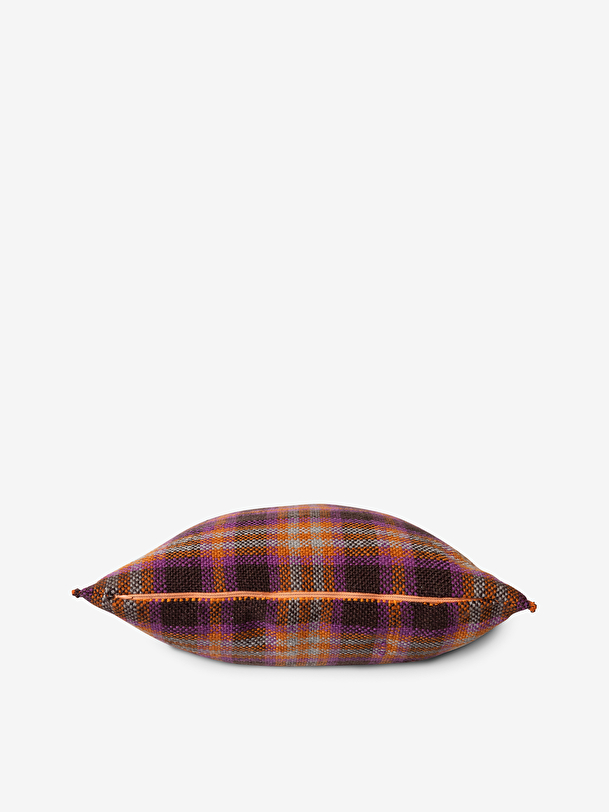 ORANGE TARTAN CUSHION - Brown/orange , Home design Bensimon