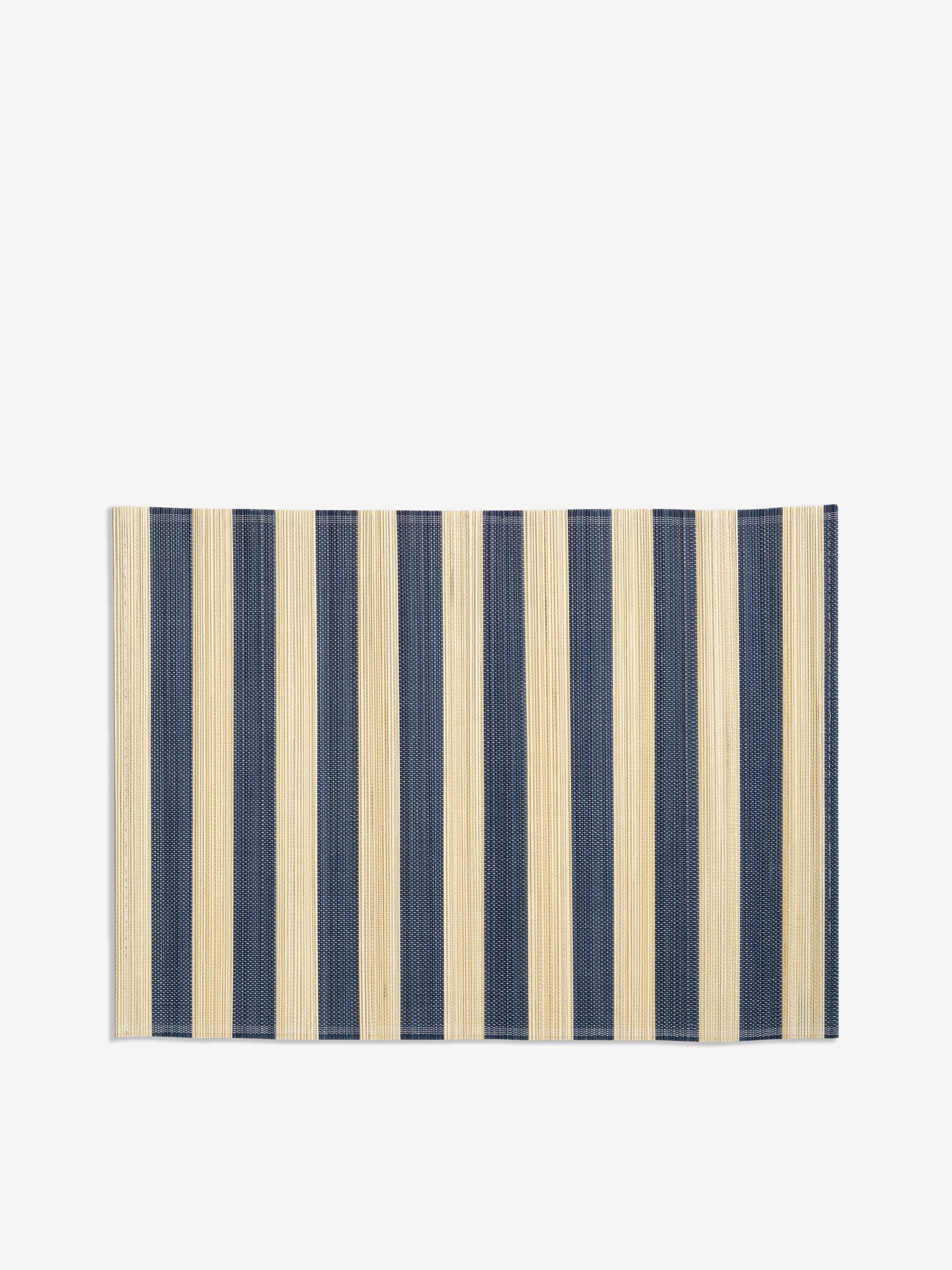 NIGHT BLUE STRIPED PLACE MATS -  Bleu nuit , Home design Bensimon