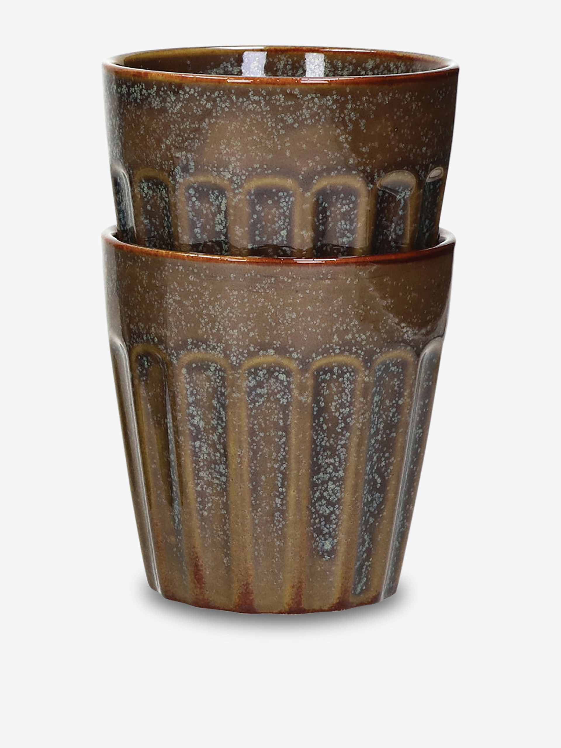 SET OF 2 RIALTO H10 BROWN CUPS -  Mole , Home design Bensimon